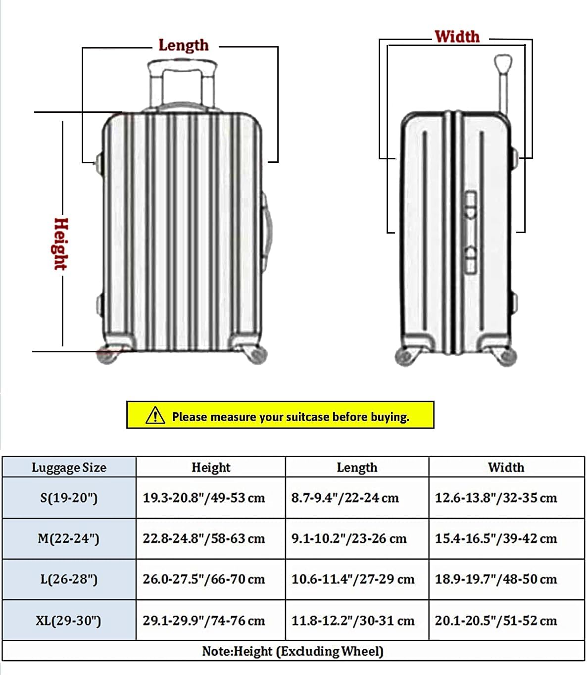 7-Mi Travel Trolley Case Cover Protector Suitcase Cover 22"-24" Trolley case Luggage Storage Covers for Men Women, Retro
