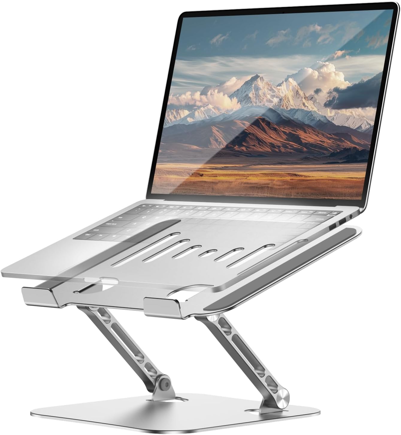 Laptop Stand for Desk Adjustable Computer Stand Foldable Laptop Riser Notebook Holder Adjustable Height for MacBook PC Computer Notebook Office Desk Accessories 10-17 Inch