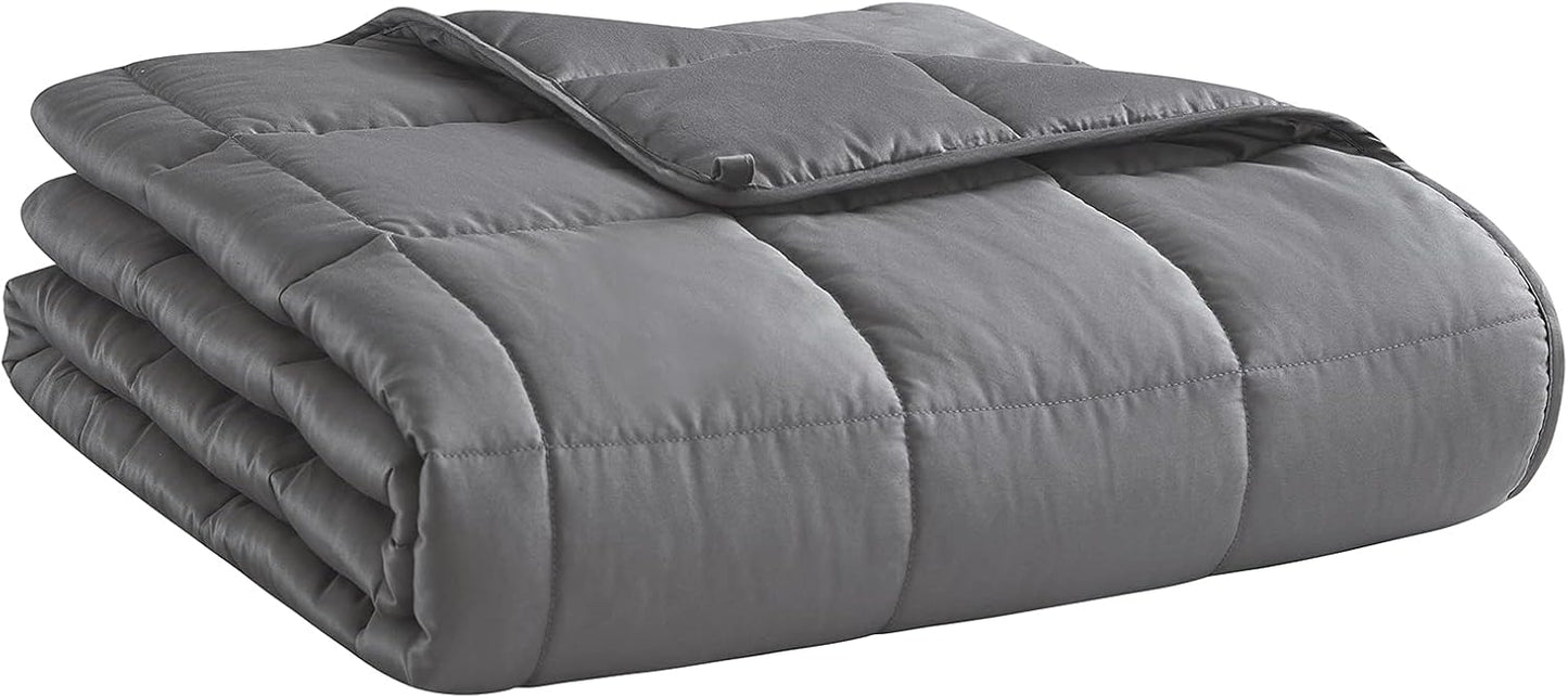 L'AGRATY Weighted Blanket Queen Size (Dark Grey, 60''x80'' | 25 lbs) Cooling Breathable Heavy Blanket with Glass Beads for Adults