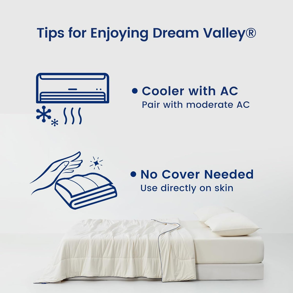 Dream Valley® Outlast® Deepsleep Cooling Comforter, King Size, NASA-Grade Space Technology Cooling Blanket for Hot Sleepers Night Sweats, Q-Max > 0.45 Aerocool™ Breathable, Ivory, 106"x90"