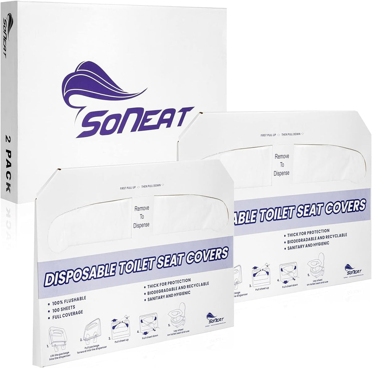 Disposable Toilet Seat Cover - 200 Sheets of XL Half Fold Flushable Toilet Seat Covers for Commercial, Public Facilities and Potty Training, Premium Toilet Paper Cover, Regular (2 Pack)