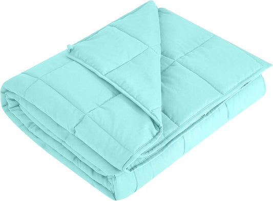 L'AGRATY Weighted Blanket - 60"x80" 20lbs Cooling Breathable Heavy Blanket Microfiber Material with Glass Beads for Adult All-Season Summer Fall Winter Soft Thick Comfort