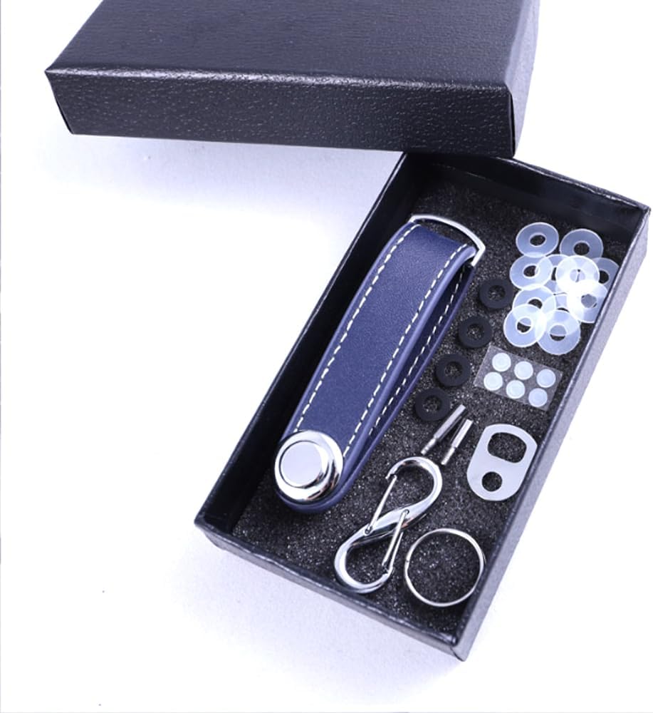 Compact Key Holder - Stylish & Practical Pocket Key Organizer With Secure Locking Mechanism. (Dark Blue)
