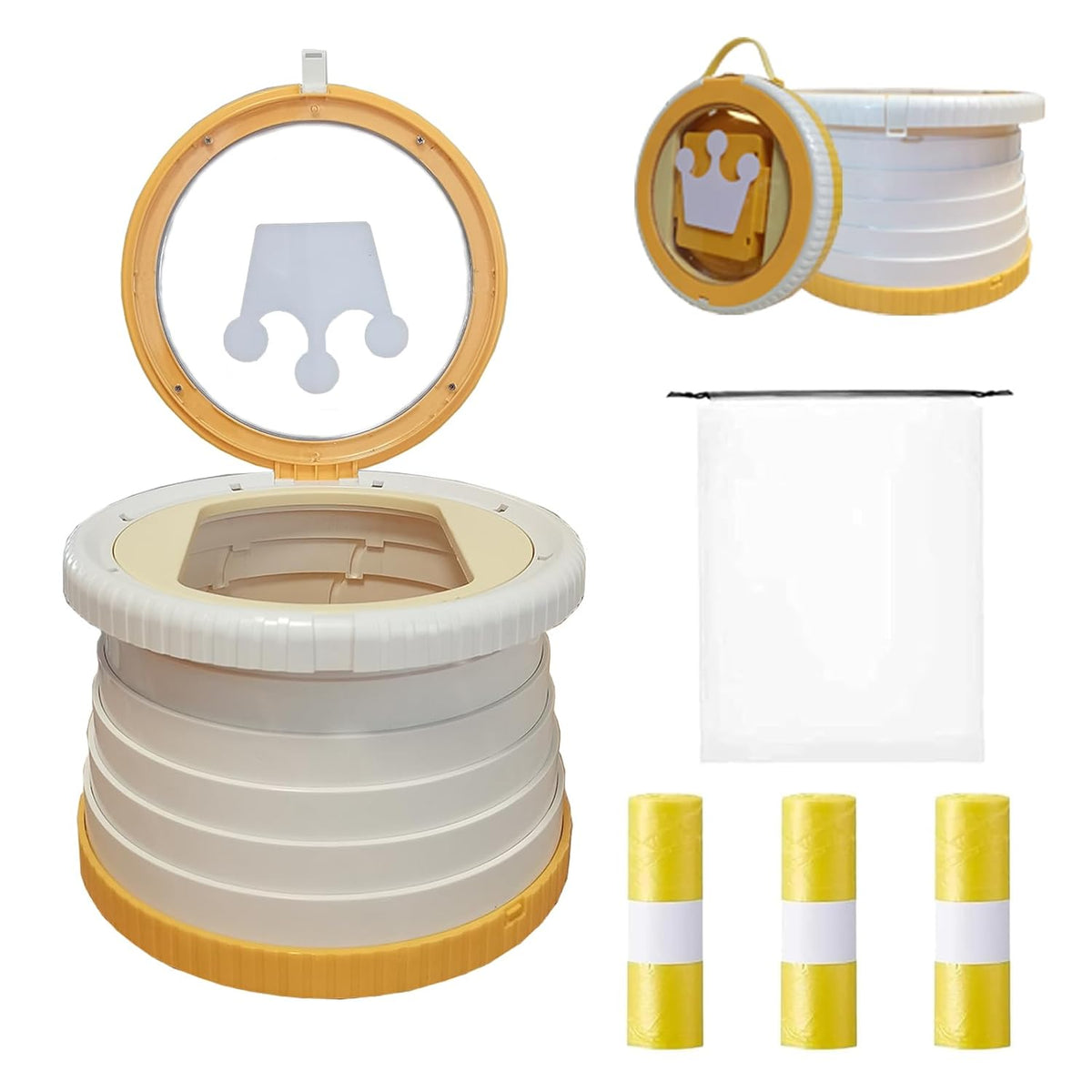 SunnySmile Portable Toilet for Kids,Portable Potty Seat for Toddler Travel,travel potty with Travel Bag, Applicable to Camping, Indoor/Outdoor Use, includes 75 Replacement Bags