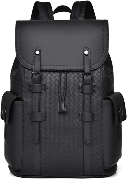 KingTo Laptop Backpack for Men Luxury Anti-Theft Travel Backpack Casual Business Waterproofing Computer Bag (woven black)