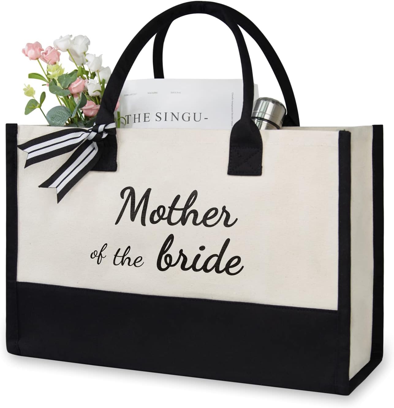 TOPDesign Canvas Tote Bag, Bridal Shower Gifts for Bride, Wedding Bachelorette Bride Gifts Shoulder Bag