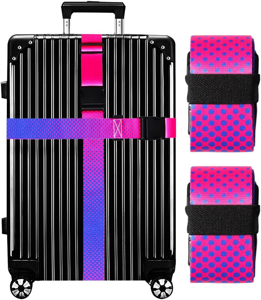 Luggage Straps for Suitcases TSA Approved-2 Pack Bright Personalized Luggage Belt Strap for Suitcase/Carry On Bag Luggage Accessories for Travel (Gradient)
