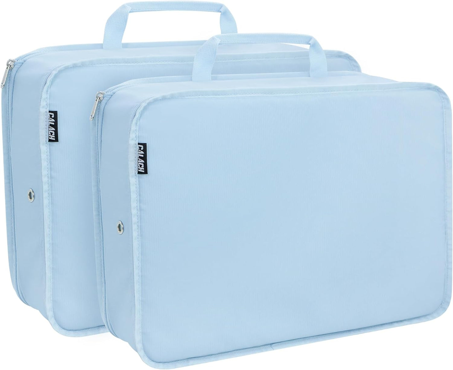 Compression Packing Cubes for Travel Essentials, 2 Pack Expandable Travel Cubes for Packing Bags Suitcase Organizer, Blue