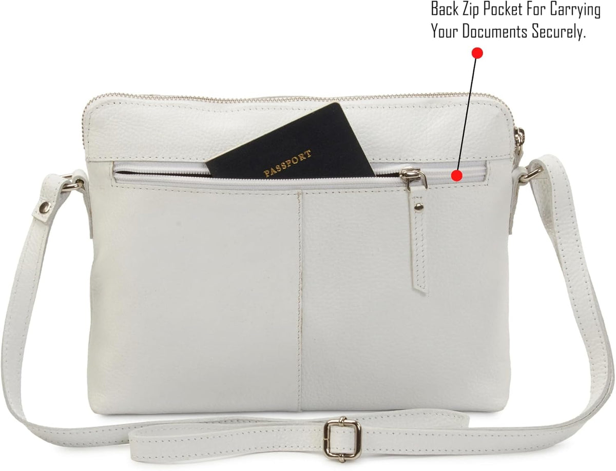 Wise Owl Accessories Small Soft Pebbled Real Leather Crossbody Handbags Purses Sling Crossover Shoulder Bag