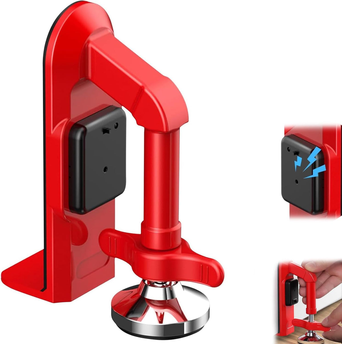 Portable Alarm Door Stopper, Portable Lock for Travel Anti Theft Door Blocker, Easy Install No Drill Safety Door Stopper Security, Hotel Room Apartment and Home Safety for Women, Children