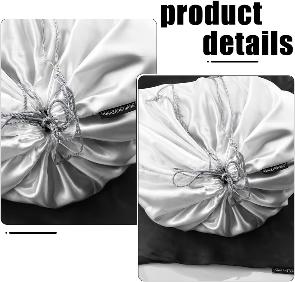 6 Pack Dust Bags for Handbags Silk Dust Cover Bag for Handbags Purses Shoes Boots, Silk Dustproof Drawstring Bag Travel Storage Pouch (Black, 23.6 × 19.6 in)