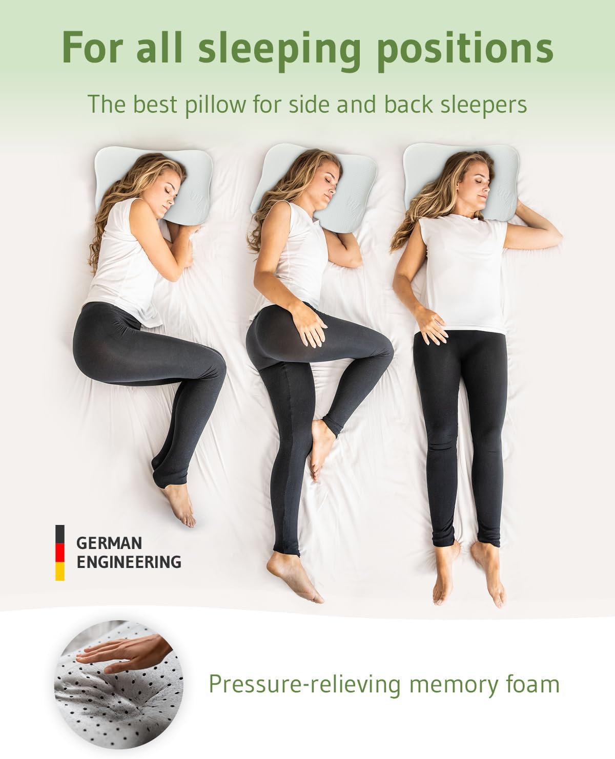Third of Life Travel Pillow with Activated Charcoal Memory Foam | Cervical Neck Pain Relief Pillow for Back & Side Sleepers | Aloe Vera Extract Viscose Pillowcase