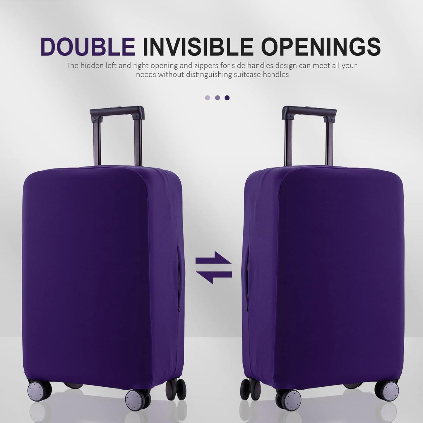 Travel Luggage Cover Suitcase Protector Scratch-Resistant Fit 19-31 Inch Suitcase, Not Included Suitcase (Purple, 2XL(30-31 inch))
