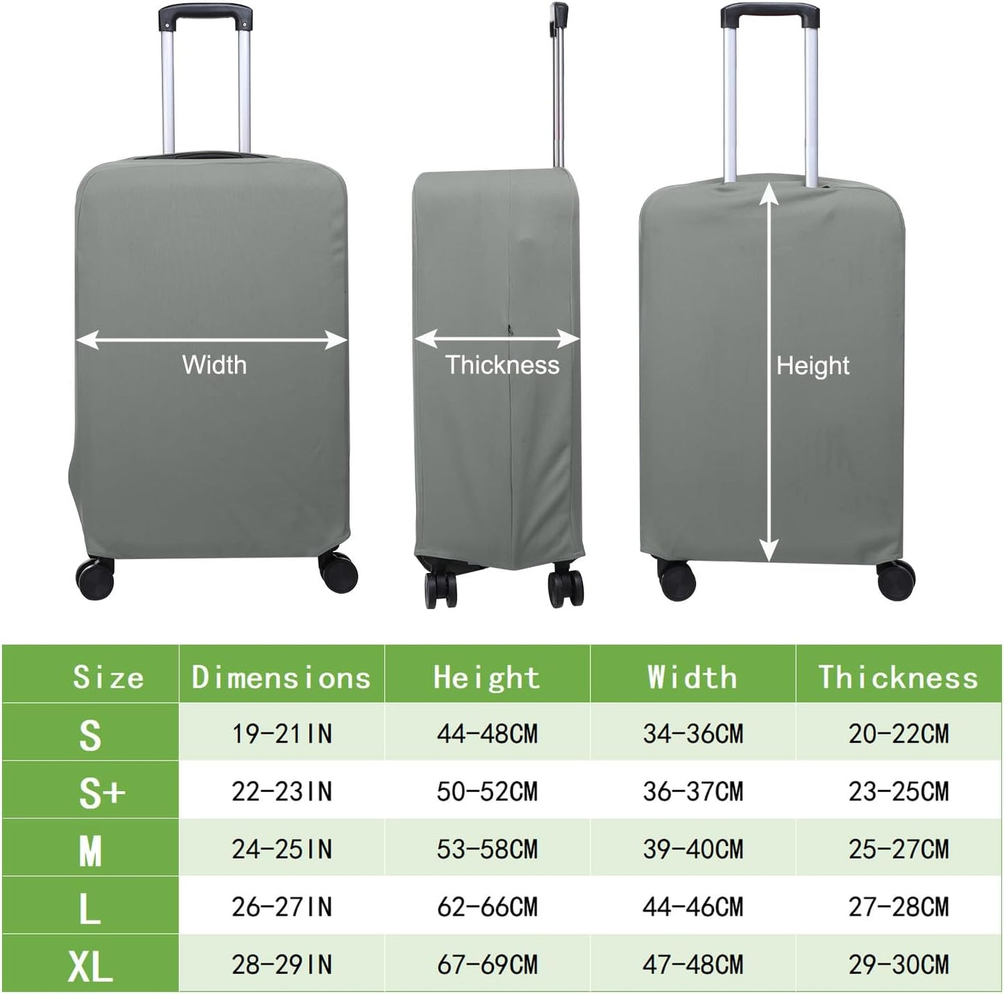 PATIKIL Luggage Cover, Suitcases Covers Elastic Carry on Cover Protector Washable Scratch-Resistant Fits 24-25 Inch Luggage for Travel Business Trips, Gray