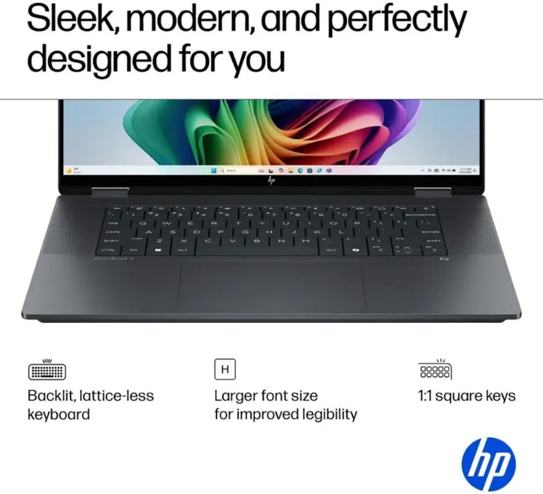 HP OmniBook X Flip 16 2-in-1 Laptop: 16" FHD+ Touchscreen, Intel Core Ultra 7 (NPU 47 Tops), 16GB RAM, 512GB SSD, Intel Arc 140V GPU, Copilot+ PC, Eclipse Gray, W/Pen Accessories, Windows 11 Pro