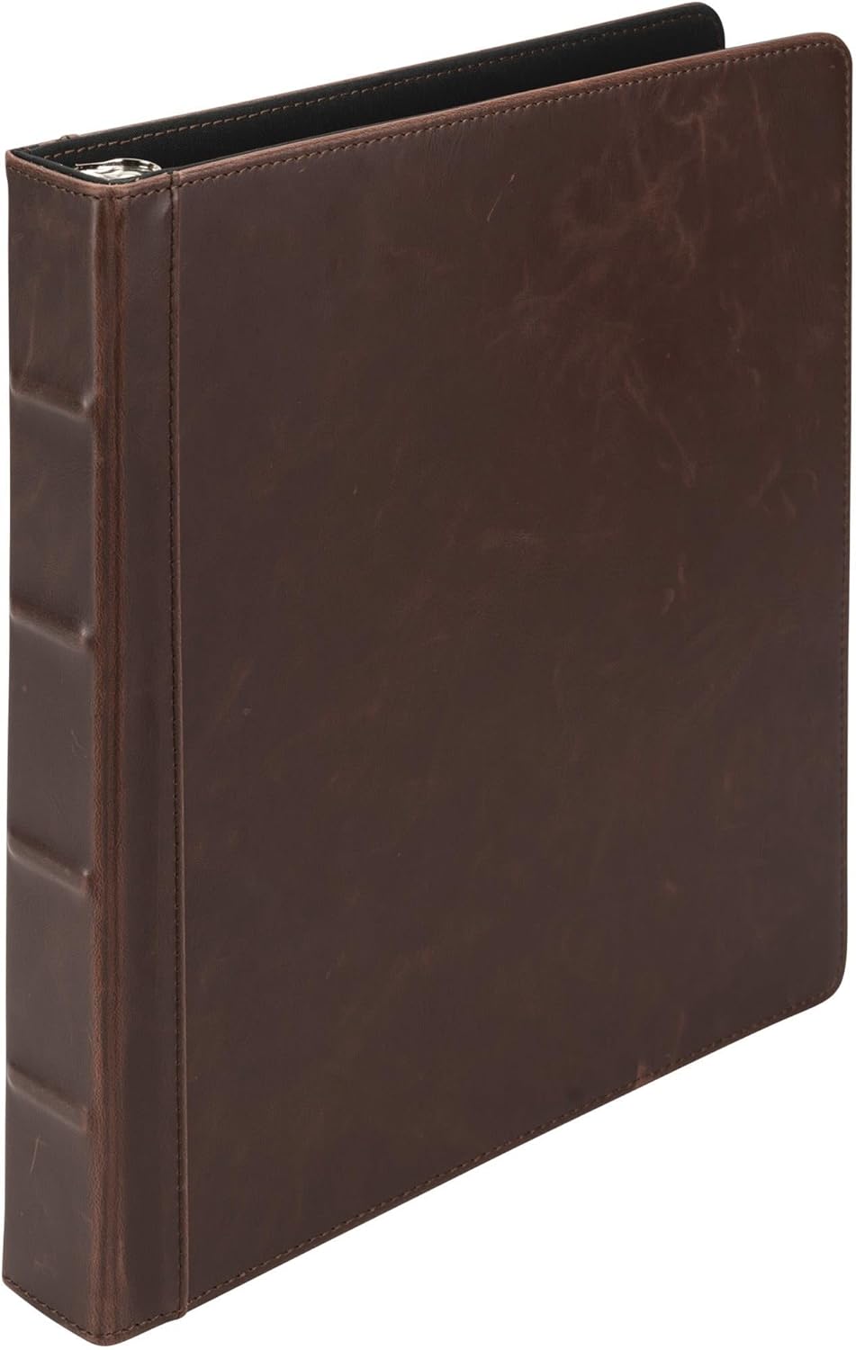 Samsill Vintage Leather 3 Ring Binder, Professional Organizer, Planner, 1 Inch Round Ring (Holds 200 Sheets), Letter Size 8.5 x 11, No Zipper, Brown