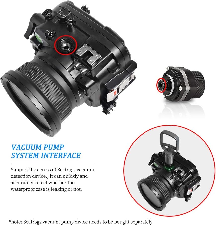 Sea frogs Underwater Camera Case Compatible with Canon EOS M6 Mark II 15-45MM 18-55MM IPX8 40m/130ft Maximum Diving Depth Waterproof Camera Housing for Diving, Surfing, Rowing, Skiing