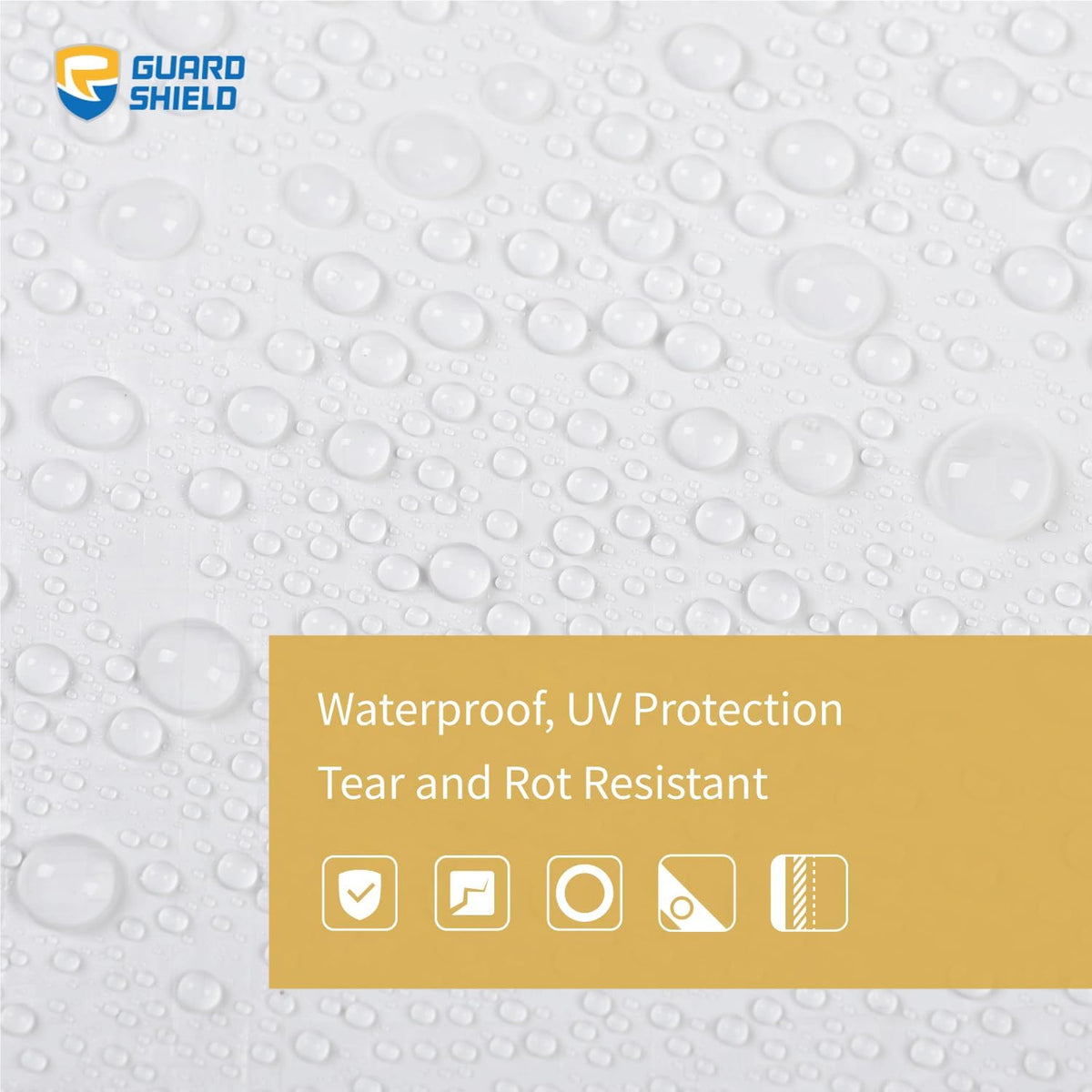 GUARD SHIELD Tarp White 12x16 Feet Multi Purpose Waterproof Poly Tarp Cover 5mil