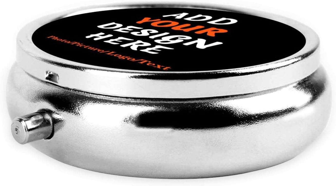 Custom Round Pill Case, Personalized Name/Photo Decor Travel Jewelry Organizer Container Medicine Vitamin Pill case - 3 Compartment