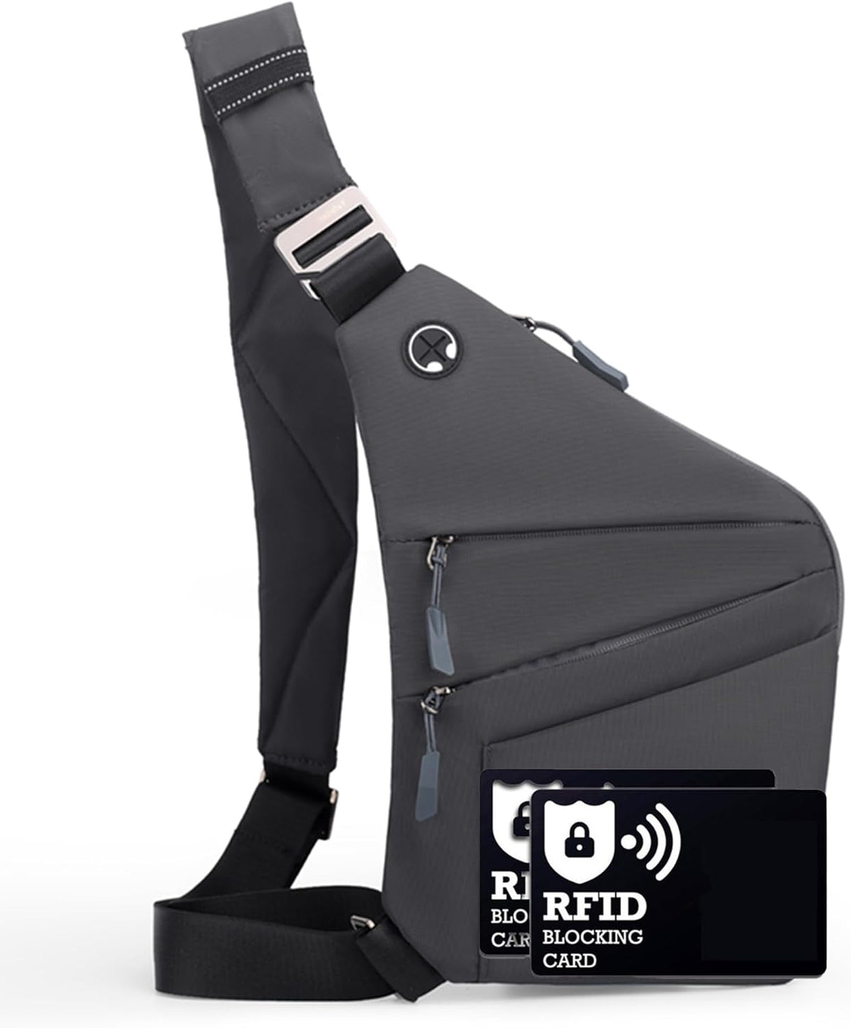 Anti Theft Crossbody Bags for Women Men, Multi-Pocket Shoulder Bag, Slim Sling Bags with 2 RFID Blocking Card