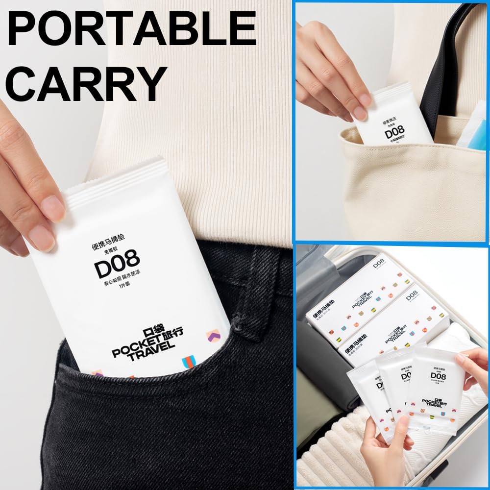 Disposable Toilet Seat Covers, 30 Pack Extra Large Non-Slip Individually Wrapped Portable for Travel Public Restrooms Airplane