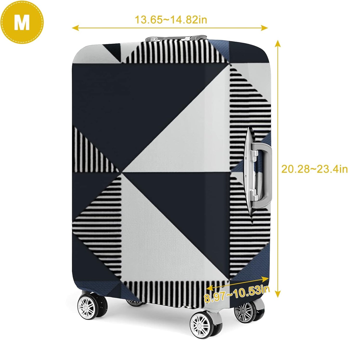 24 Inch PVC Luggage Protector Covers for TSA Approved Clear Suitcase Cover Protector Transparent Luggage Protective Cover Set (Triangle, Suitable for 23"-24")