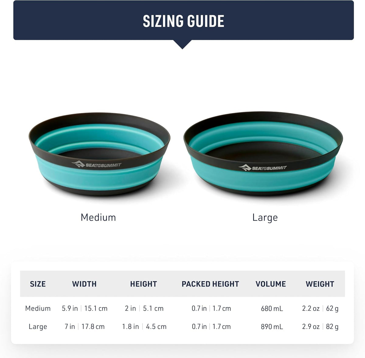 Sea to Summit Frontier Ultralight Collapsible Bowl, Medium (23 fl oz), Puffins Bill Orange