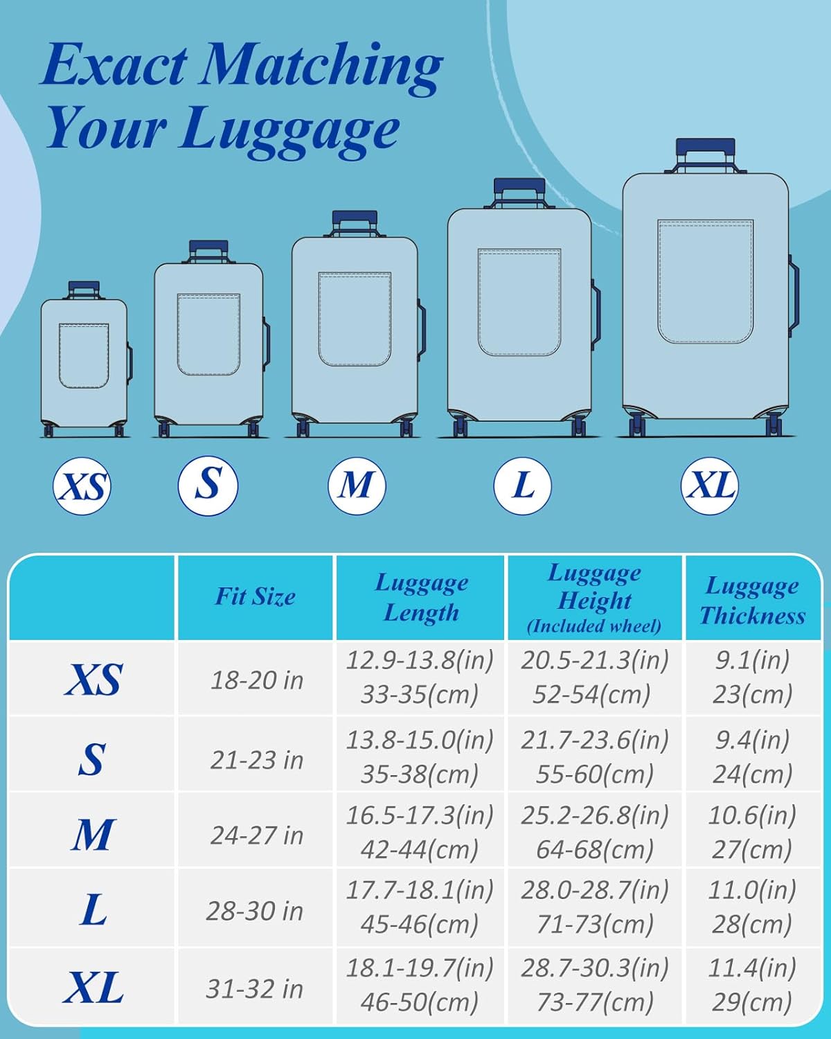 Slohif Luggage Cover for Suitcase Tsa Approved Protector - Luggage Sleeve Large Suit Case Cover Travel Stretch Baggage Case Protective Washable Fit 21-23 Inch Blue Butterfly S