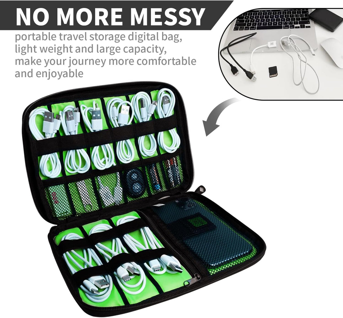 Electronics Organizer Travel Case,Electronic Accessories Storage Bag,Portable Waterproof Cable Organizer Bag,Travel Cord Organizer Bags for Small Charging Cord Storage,SD Card-Royal Blue