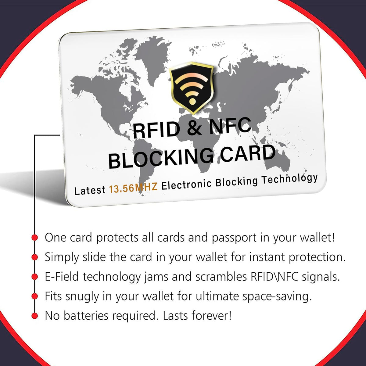 SaiTech IT 5 Pack RFID Blocking Card NFC Contactless Debit/Credit Card ATM Passport Protector ideal for Men & women slim with World map design perfectly fit in wallet (White)