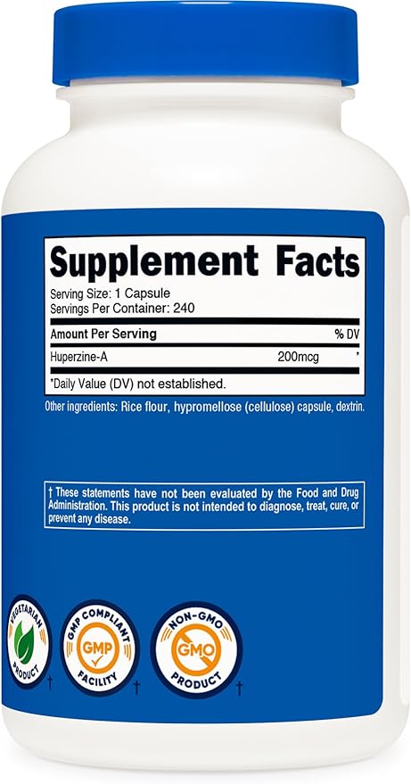 Nutricost Huperzine A Capsules 200mcg, 240 Capsules - Non-GMO, Vegetarian Friendly