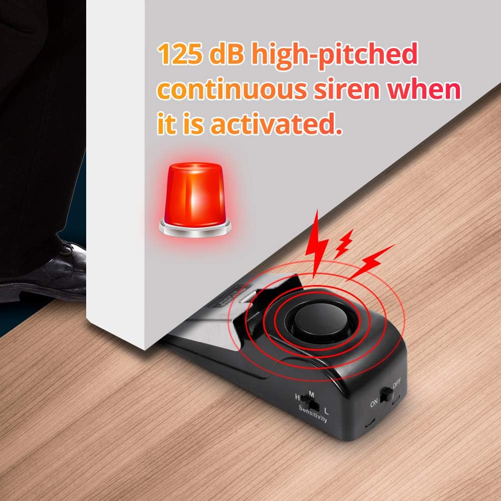 TOWODE Upgraded Door Stop Alarm 3-Pack, Stoppers Security with 120 dB - Great Gift for Traveling Hotel Home Apartment Stopper Tools
