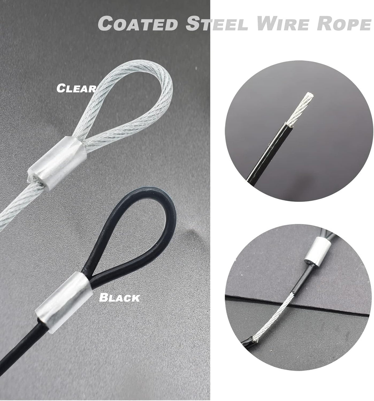 8FT 6mm Stainless Steel Security Cable Lock,Braided Steel Vinyl Coated Safety Cable Luggage Lock,Flexible Steel Cable Security Wire Rope Double Loop,Green