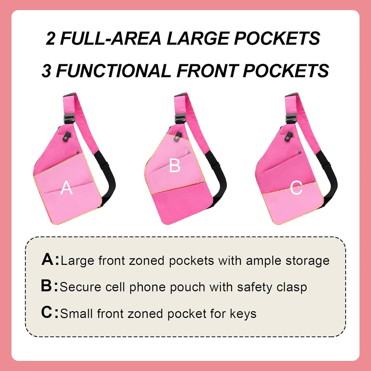 Anti Theft Crossbody Travel Bags for Women Men Cross Body Slim Sling Handbags with S Hook Antitheft