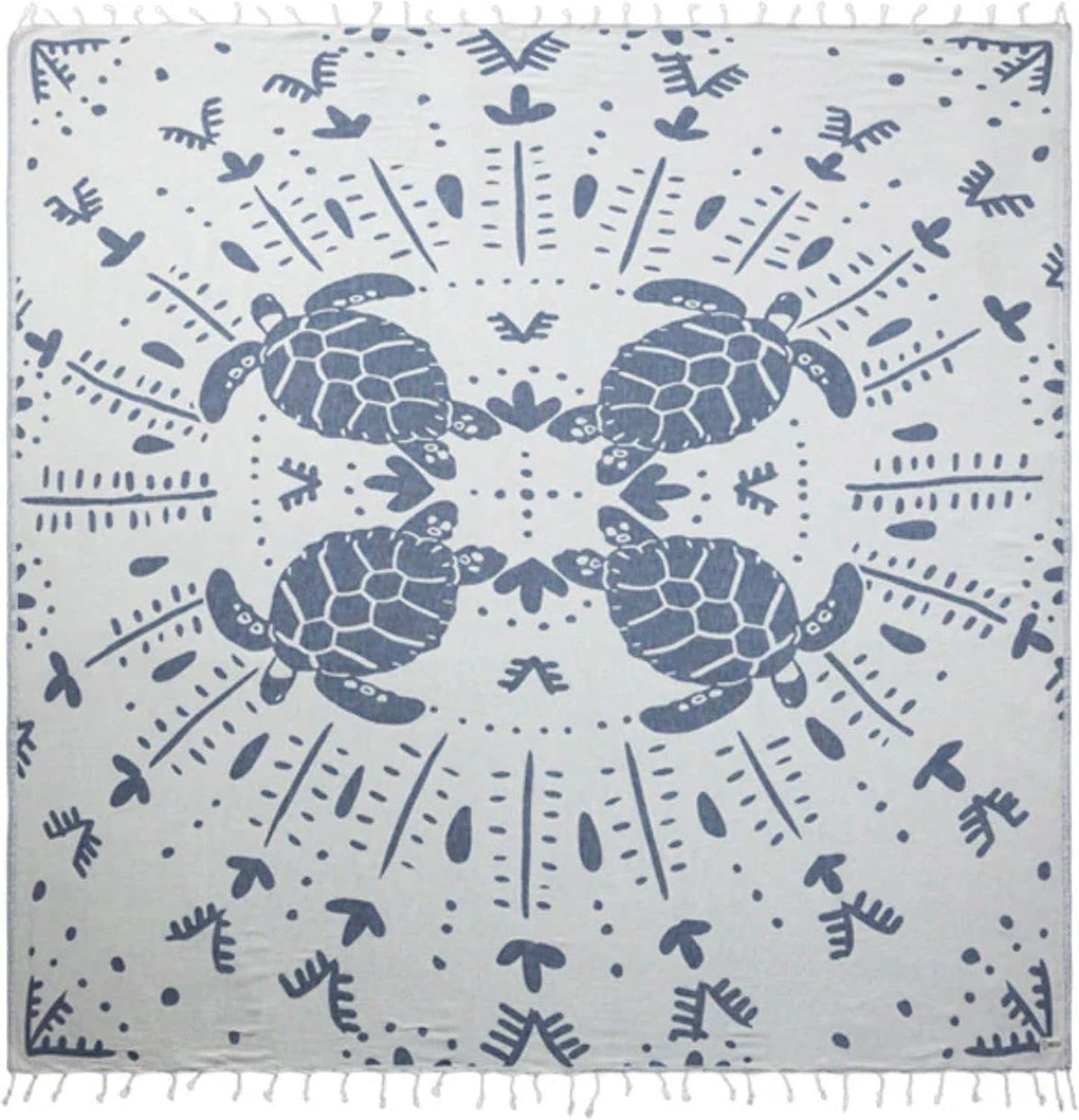 Sand Cloud Extra Large Turkish Beach Towel - Sand Free - 100% Organic Turkish Cotton Yarn - Quick Dry Towel for Beach, Picnic, Blanket or Bath - As Seen on Shark Tank - Marine Life (Prism Turtles XL)