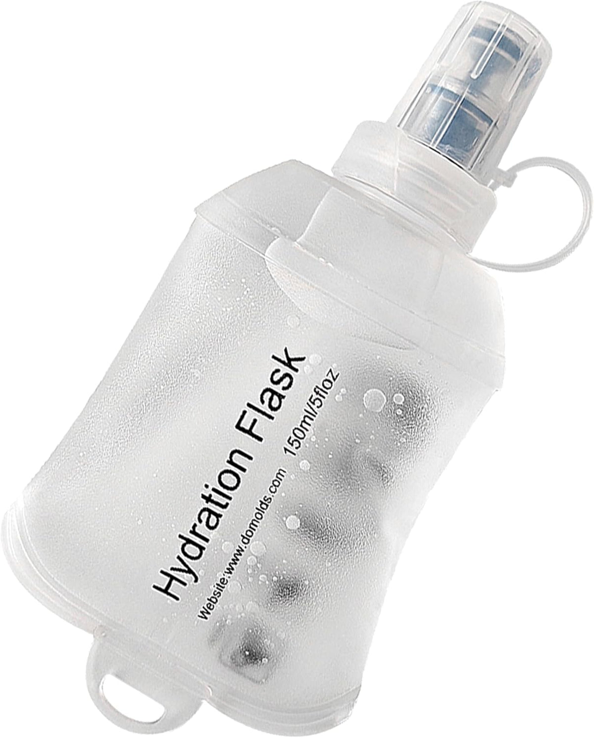 CLINTT 150ml Soft Flask, Foldable Running Water Bottle, TPU Folding Soft Water Flask, BPA-Free Collapsible Flask for Hydration Pack Running Vest, Cycling, Climbing, Hiking - 1Pcs, White