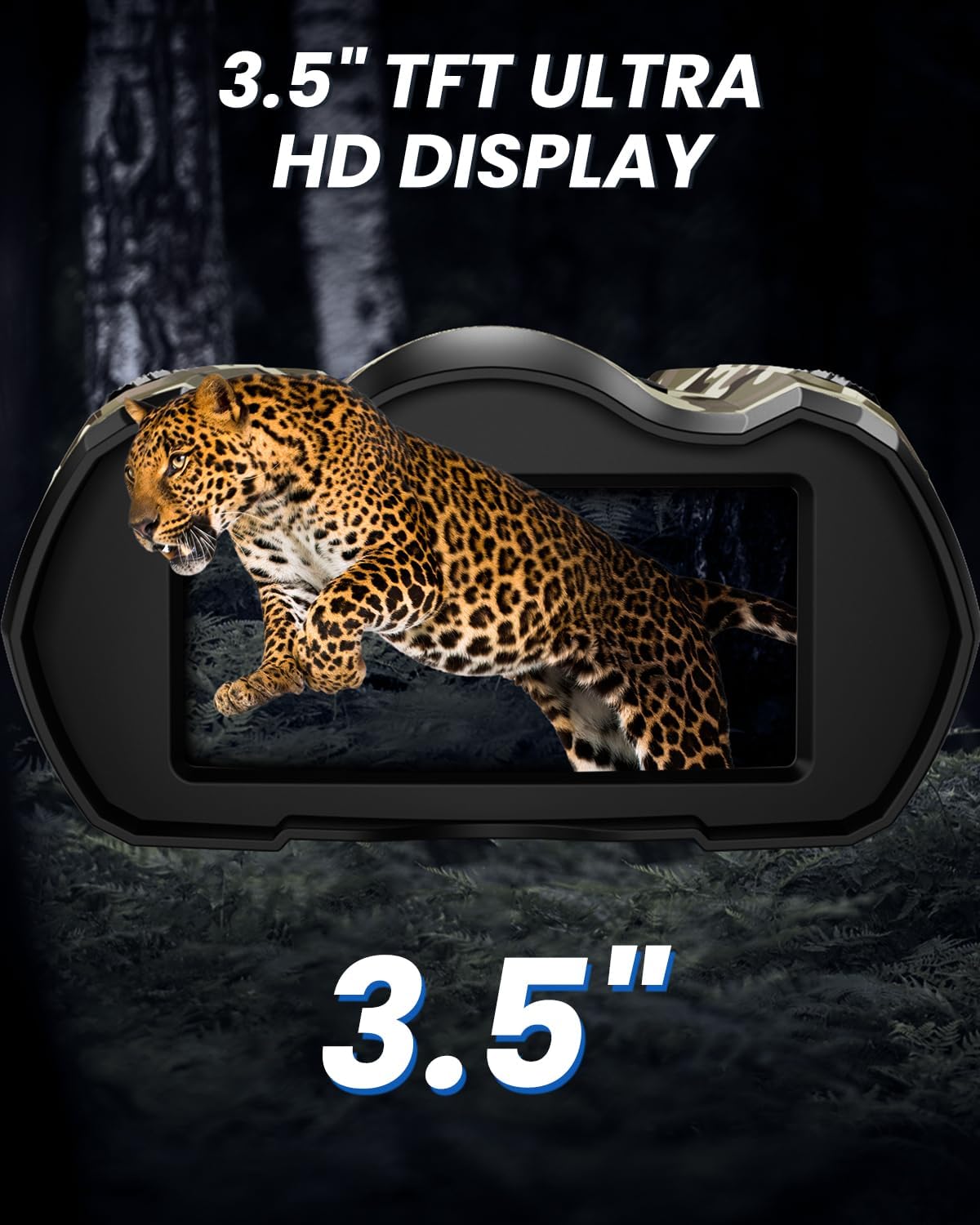 Night Vision Goggles, 4K Binoculars with Camera, 3.5" HD Display and 32GB TF Card, 9 Gear Night Vision, 10X Digital Zoom, 4000mAh Battery Nightvision