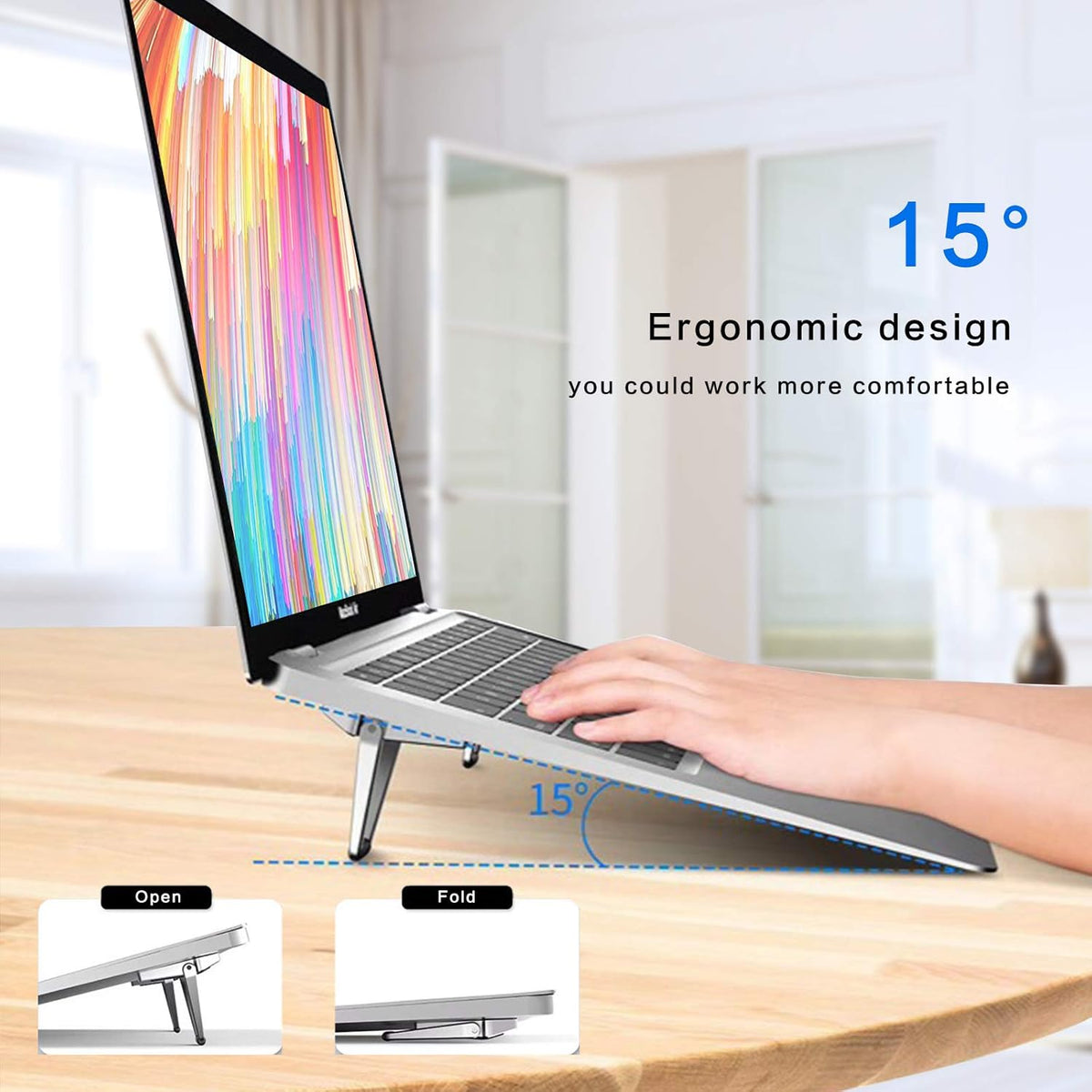 Zinc Alloy Portable Laptop Cooling Pad & Riser - Ergonomic Legs for 12-20 Inch Laptops (Silver, 4pcs)