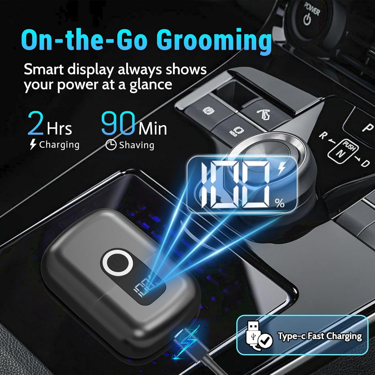 Electric Foil Shavers for Men: Mini Electric Razor, Foil Shaver for Face, IPX7 Waterproof Wet Dry Cordless Razor with 3 Floating Blades, LED Display, USB-C Fast Rechargeable for Travel & Home