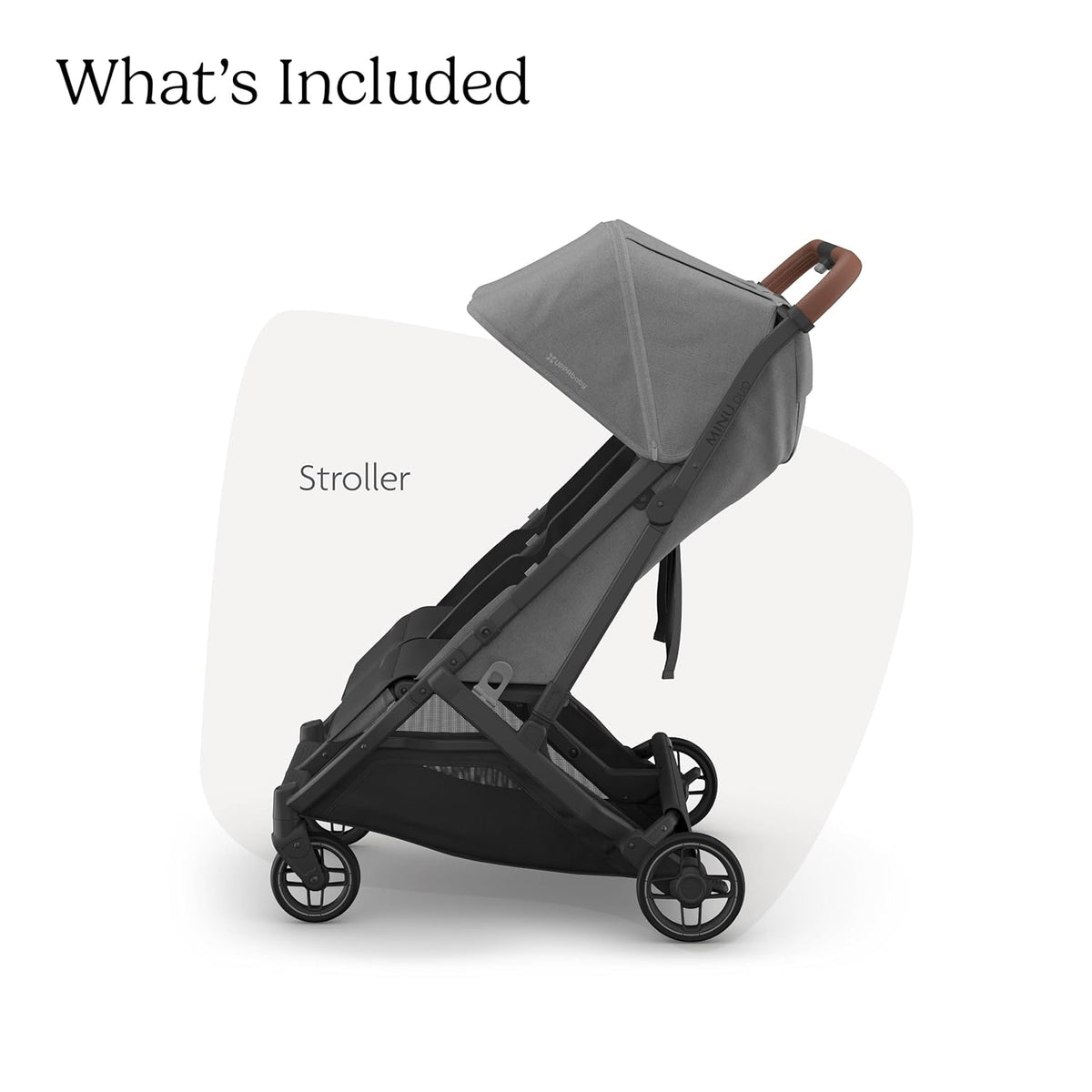 UPPAbaby Minu Duo Side-by-Side Double Stroller - Lightweight + Compact Design for Travel - Easy Fold- From Birth to Toddler - Independent Recline -Greyson(Charcoal Mélange/Carbon Frame/Saddle Leather)