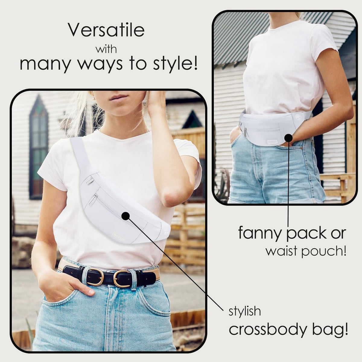 MAXTOP Large Crossbody Fanny Pack with 4-Zipper Pockets,Gifts for Enjoy Sports Festival Workout Traveling Running Casual Hands-Free Wallets Waist Pack Phone Bag Carrying All Phones