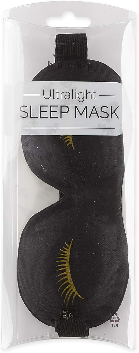 Bucky Ultralight & Comfortable Contoured Sleep Eye Mask, Gold Eyelash, One Size,5824