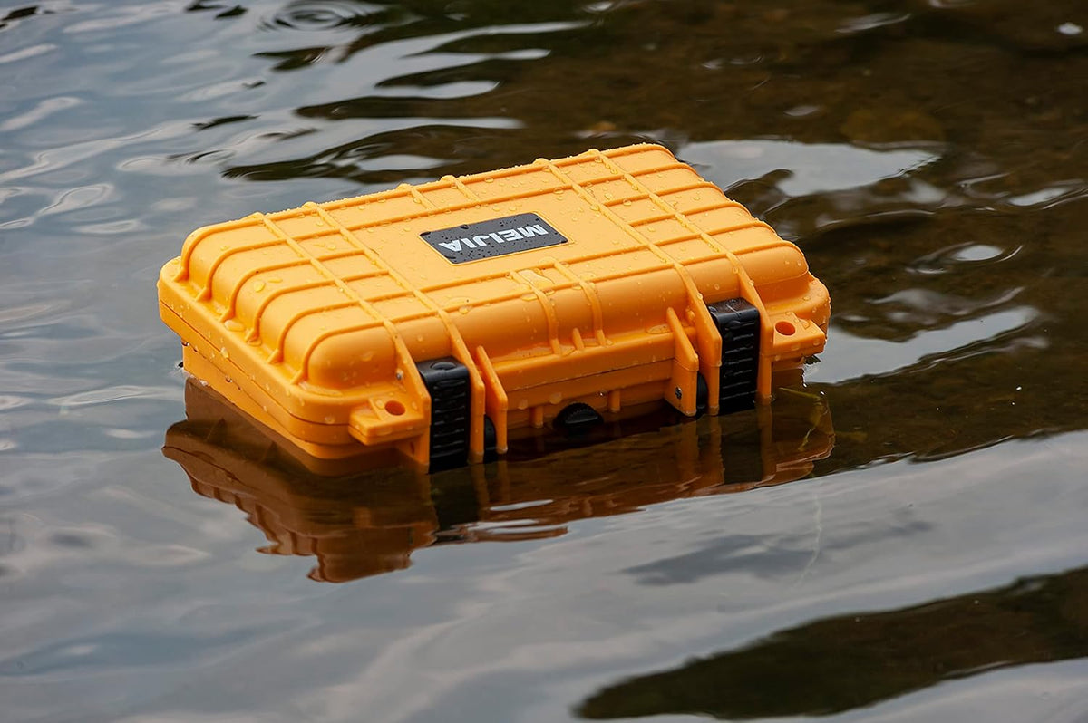 MEIJIA Portable All Weather Waterproof Protective Hard Case, Small Camera Case,Dry Case with Customizable Foam,Fit Use of Drones, Camera,Equipments, 11.65 ”x8.35”x3.78”