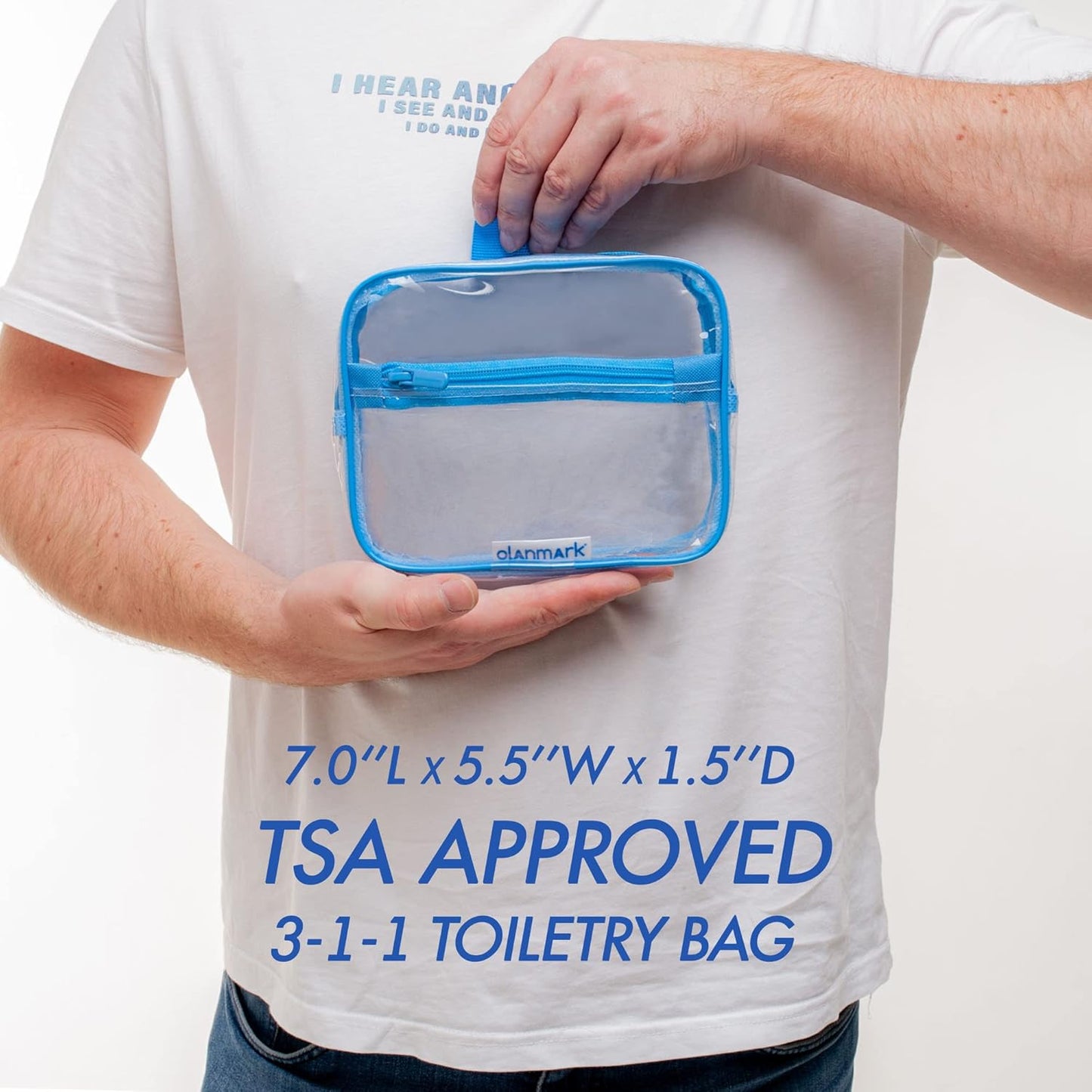 TSA Approved Toiletry Bag 3-1-1 Clear Travel Cosmetic Bag with Handle - Quart Size Bag with Zipper - Carry-on Luggage Clear Toiletry Bag for Liquids - Airport Airline TSA Compliant Color Pink