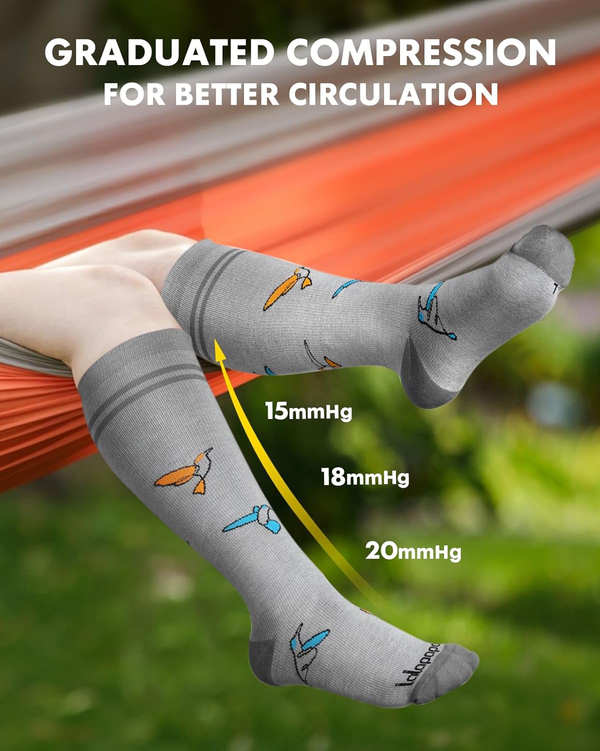 Bamboo Viscose Compression Socks for Women Men 2 Pairs 15-20mmHg Knee High Compression Socks Travel Nurse