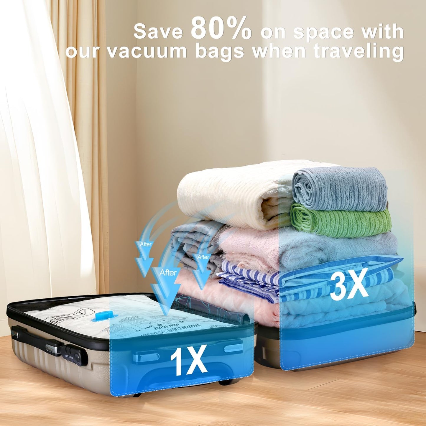 Vacuum Bags for Travel - Space Saver Combo 8 Pack