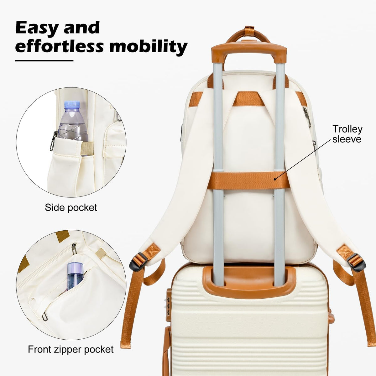 LONG VACATION 3 Piece Carry On Luggage 20 Inch Suitcase with Spinner Wheels, ABS+PC Hardshell Suitcase set with TSA Lock & YKK Zipper