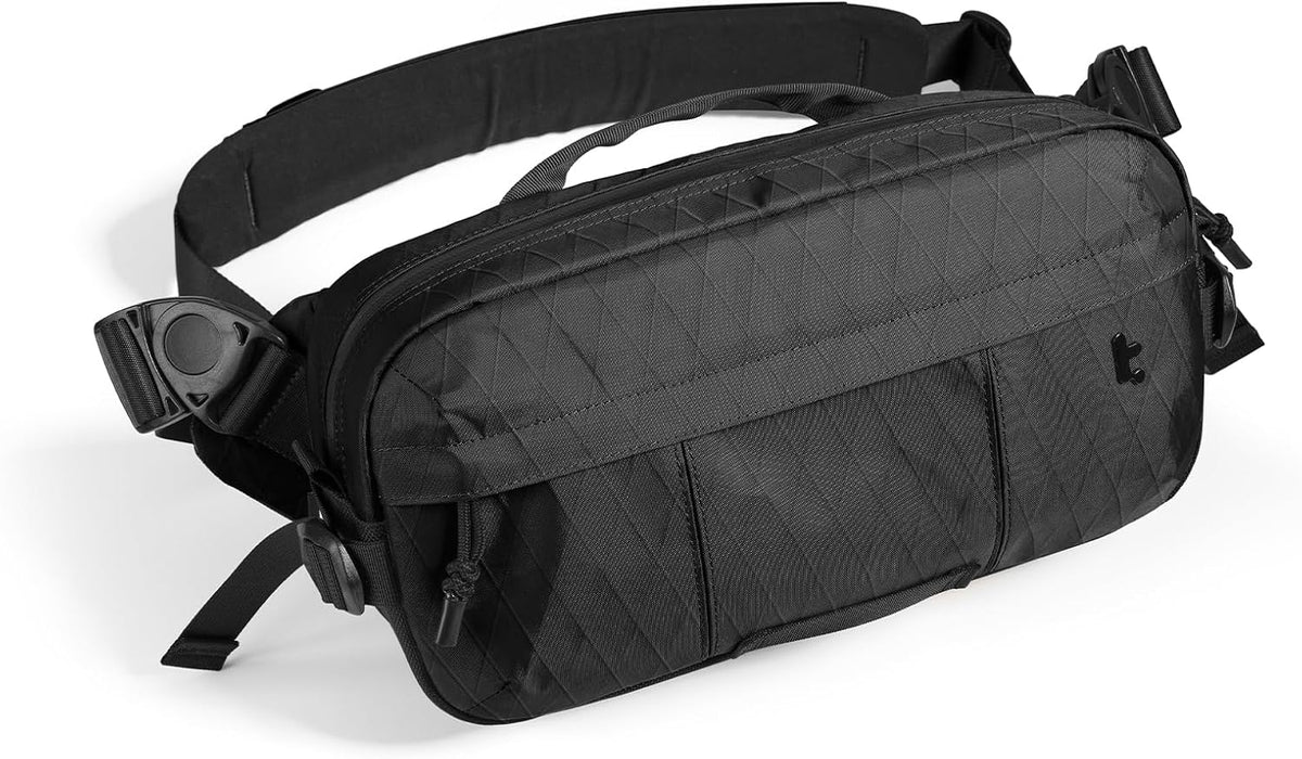 tomtoc 5.5L X-Pac Sling Bag for Nintendo Switch 2, Heavy Duty Crossbody Bag for Men, Water-resistant Carry Chest Daypack Travel Shoulder Pack for Steam Deck OLED, ROG Ally X, iPad mini, Tactical