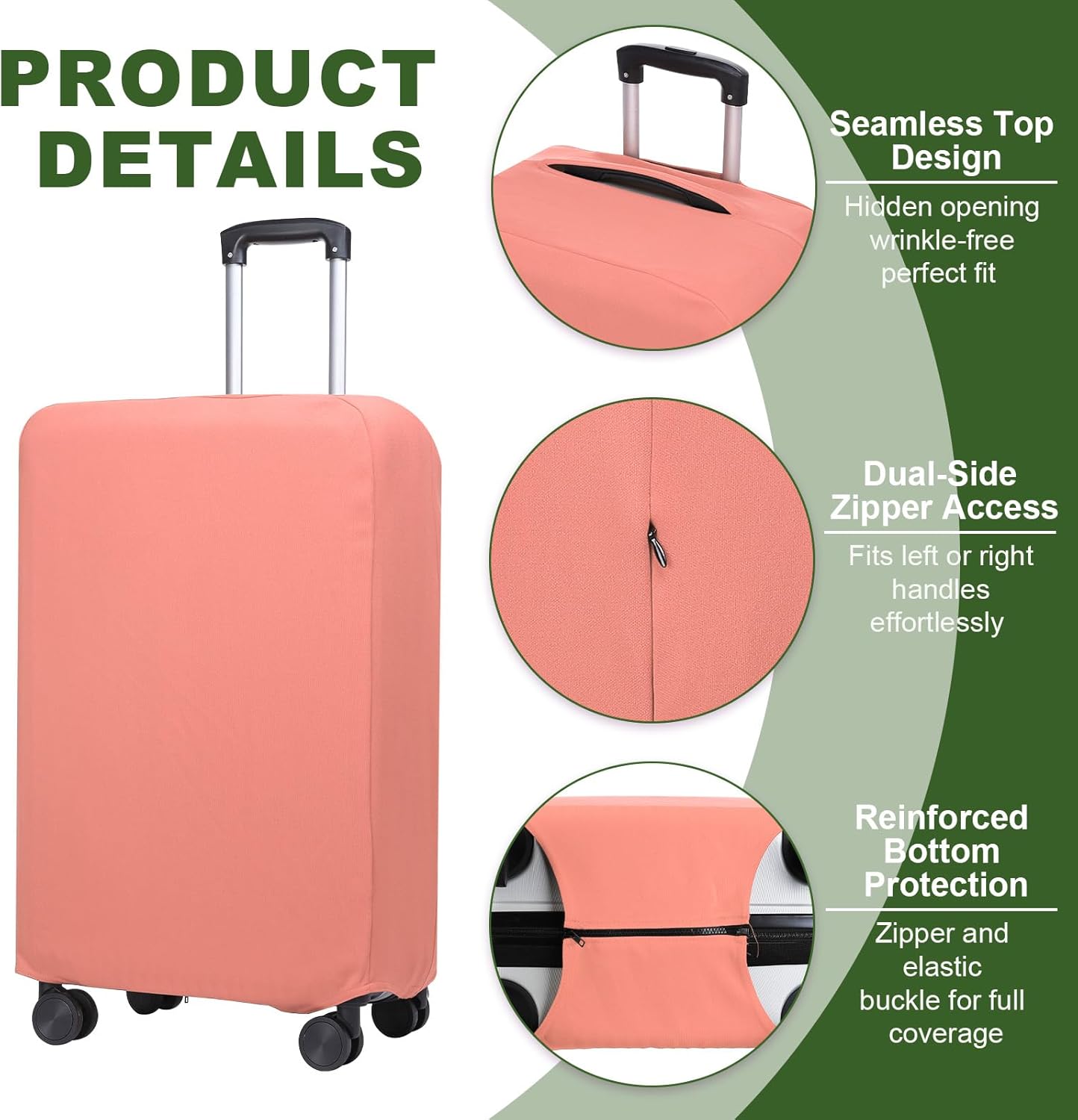 PATIKIL Luggage Cover, Suitcases Covers Elastic Carry on Cover Protector Washable Scratch-Resistant Fits 26-27 Inch Luggage for Travel Business Trips, Pink