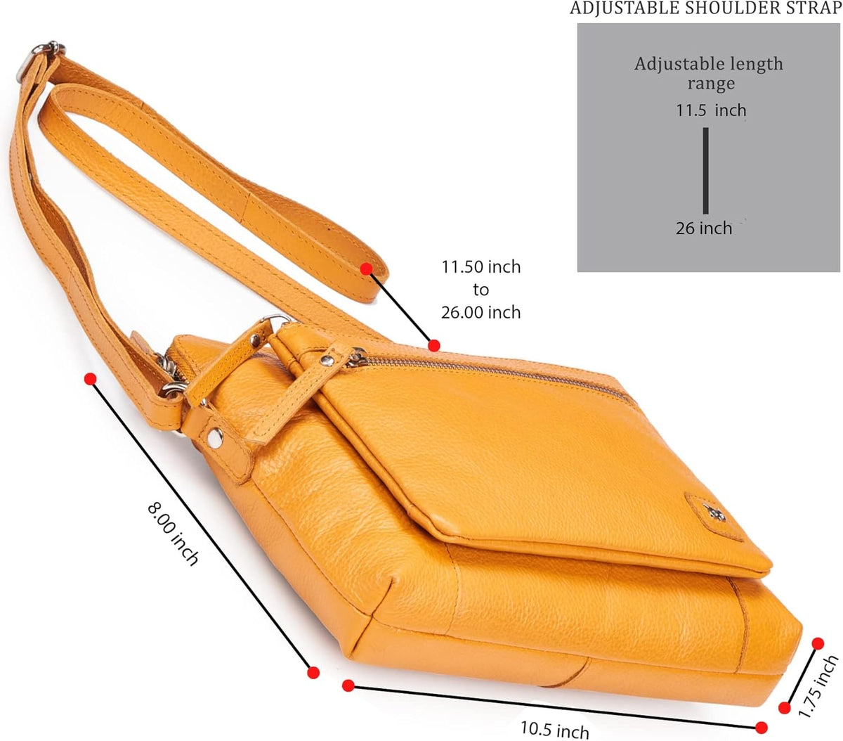 Wise Owl Accessories Small Soft Pebbled Real Leather Crossbody Handbags Purses Sling Crossover Shoulder Bag